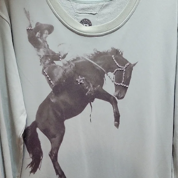 Double D Ranch Women Rodeo Graphic Sweatshirt - Light Green - Picture 3 of 8